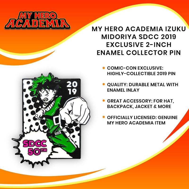 Just Funky My Hero Academia Izuku Midoriya SDCC 2019 Exclusive 2-Inch Enamel Collector Pin, 4 of 5