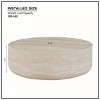 31.5'' Round Faux Marble Coffee Table,Modern Fiberglass Center Table for Living Room - 4 of 4