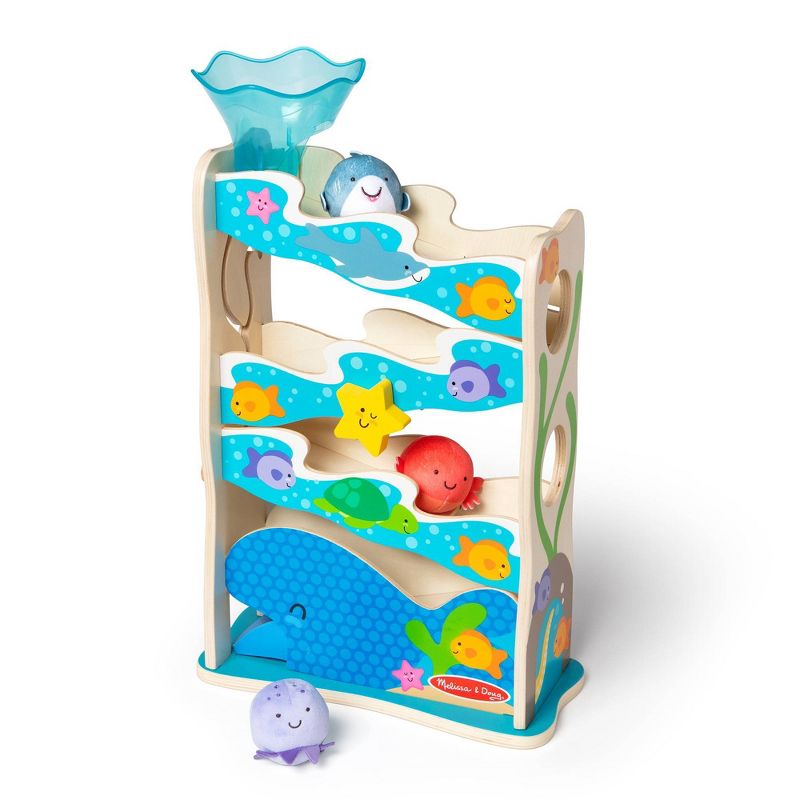 Melissa &#38; Doug Rollables Wooden Ocean Slide Infant and Toddler Toy (5pc), 1 of 13