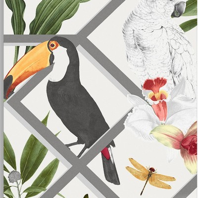 Perch White Tropical Animals Paste the Wall Wallpaper
