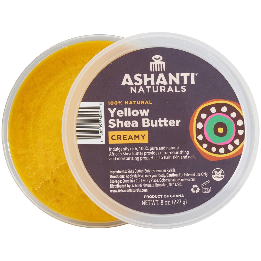   03/25/26 Unrefined African Soft & Creamy Yellow Shea Butter - 8 oz.12 pack 