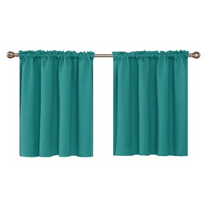 Deconovo Rod Pocket Solid Window Valance Curtains (2 Panels, Light Filtering, OEKO-TEX Certified) - 1 of 4