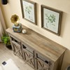 HDZNVF Farmhouse Sideboard Buffet Cabinet with Storage with 3 Doors, Kitchen Storage Cabinet, Coffee Bar Cabinet with Adjustable Shelf, Gray Wash - 4 of 4