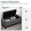 GlasFlength Ottomans and Benches Linen Upholstered Storage Bench with Lift Top and Button Tufted for Simple Living Room, Gray, 37"*12.6"*16.5" - 3 of 4