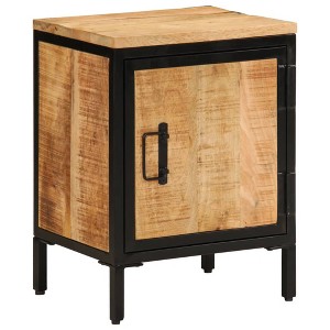 vidaXL Bed Cabinet 15.7"x11.8"x20.7" Solid Rough Wood Mango - 1 of 4
