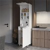 LunaLulinlk White Kitchen Pantry with Pneumatic Door and Open Storage - 2 of 4