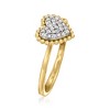 Ross-Simons 0.10 ct. t.w. Pave Diamond Heart Ring in 18kt Gold Over Sterling - 3 of 4
