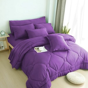 8 Pcs All-Season Bedding Set - Comforter Set with Sheets, Pillow Cases & Shams for Full/Queen/King Size - 1 of 4