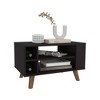 15.7" Engineered Wood Coffee Table with 4 Shelves and 4 Legs, Space-Saving Design for Living Rooms and Apartments - 3 of 4
