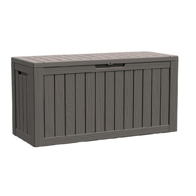 Dolonm 80 Gallon Deck Box, Outdoor Storage Box, polypropylene resin,Waterproof Resin Storage Bin with Lockable Lid