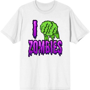 I (Brain) Zombies Adult Crew Neck Short Sleeve Tee - 1 of 2