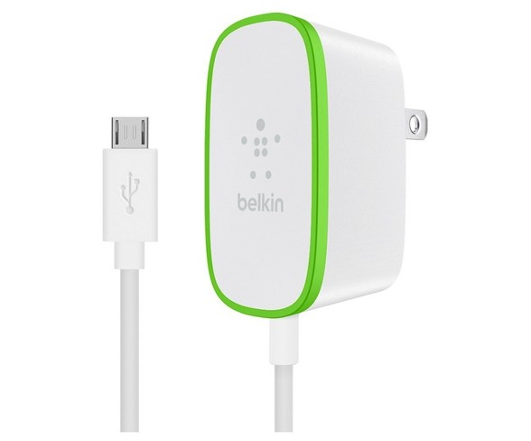 Belkin Home Charger with Hardwired 6' Micro-USB Cable - White