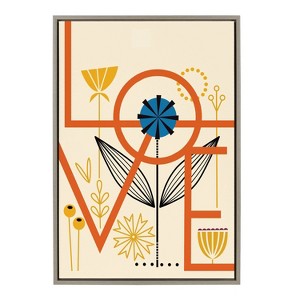 23" x 33" Sylvie Love Framed Wall Canvas by Amber Leaders Designs - Kate & Laurel: Modern Digital Art Decor - 1 of 4