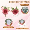 Unique Bargains Fabric Artificial Wedding Rose Flowers Wrist Corsage and Boutonnieres 2 Pcs - 3 of 4