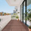 Syemin Carpet Tiles 24 Pieces of Dark Gray Outdoor Terrace Deck Tiles, Floor Tiles for Indoor Balcony Backyard Poolside, Brown, 24"*12"*0.78" - 2 of 4