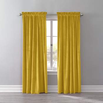 BrylaneHome  Velvet Rod-Pocket Panel Window Curtain