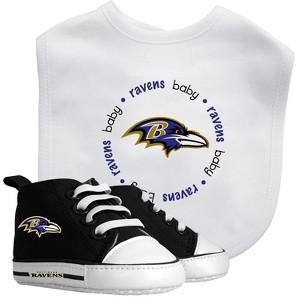 Baby Fanatic 2 Piece Bid and Shoes - NFL Baltimore Ravens - White Unisex Infant Apparel - 1 of 3