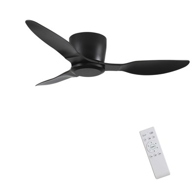 KTMBDW Quiet Ceiling Fan with LED Light 42 inch Large Air Volume Remote Control for Kitchen Bedroom Dining room Patio, Black