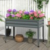 Tangkula 46" x 24" x 32" Galvanized Raised Garden Bed w/ Legs Drainage Holes for Flowers - 2 of 4