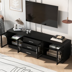 KWPZQEB 68.9'' Modern TV Stand, Entertainment Center with Adjustable Shelves, Storage 3 Drawers and Doors, Storage Cabinet for Living Room - 1 of 4