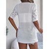 Clearlove Women's Summer Short Sleeve Crochet Cardigan Sweaters Lightweight Boho Knit Kimono Outwear - 4 of 4