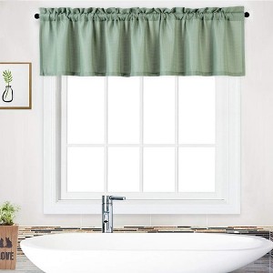 Waffle Weave Textured Solid Curtains for Bathroom Kitchen Cafe - 1 of 4