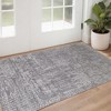 Gray and Silver Abstract Hand Woven Worn Faded Area Rug - 2 of 4