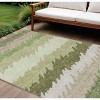 Beige And Olive Green Striped Washable Indoor Outdoor Area Rug - 2 of 4