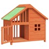 Solid Pine Wood Dog Kennel, Brown, 37.8" x 23.8" x 34.3" ¨C Indoor/Outdoor Pet House for Small Dogs (10¨C20 lbs) - 4 of 4