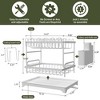Fortune Candy 11.41'' Tall 2 Tier Dish Drying Rack, Large apacity, White - 3 of 4