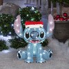 Gemmy 3D Holiday Lighted Tinsel Sculpture Stitch w/Santa Hat 28" Disney, Multicolored - 2 of 3