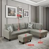 DOMETOUR Living Room Sofa Set 3Pcs(Sofa+Chaise+Ottoman) - 2 of 4