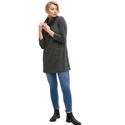 Ellos Women's Plus Size Sweatshirt Tunic With Shirttail Hem