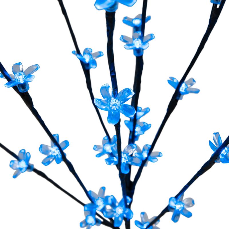 Northlight Set of 3 Pre-Lit Cherry Blossom Artificial Tree Branches 2.5' - Blue LED Lights, 5 of 10