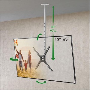 Barkan TV Ceiling Mount, Full Motion - Height Adjustment, Swivel & Tilt - 1 of 4