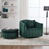 Swivel Barrel Chair and a Half with Storage Ottoman,40.35"W Velvet Oversized Accent Chair for Living Room Bedroom Lounge-Baofuwish - 3 of 4