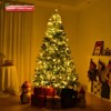 6ft Pre-Lit Premium Snow Flocked Hinged Artificial Christmas Tree w/250 Color Lights - 3 of 4