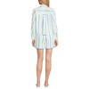 Lands' End Women's Cotton Poplin 2 Piece Pajama Set - Long Sleeve Top and Shorts with Piping - 2 of 3