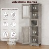 Tall Bathroom Cabinet, Freestanding Storage Cabinet with Glass Doors and Adjustable Shelves and Drawers, 67" Tall Cabinet for Kitchen, Pantry - 3 of 4