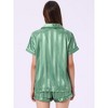 cheibear Women's Silky Satin Nightwear with Shorts Lounge Sleepwear Pajama Set - 4 of 4