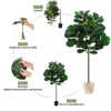 Artificial Fiddle Leaf Fig Tree, Faux Ficus Lyrata Plant with Leaves for Indoor Outdoor Home Office Decor, Green - 4 of 4