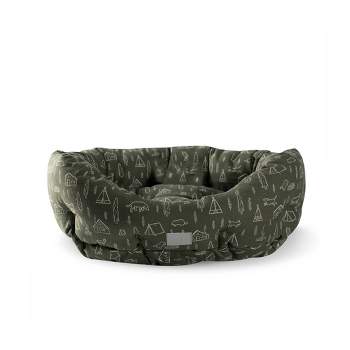 PetShop by Fringe Studio Camping Olive Round Cuddler Dog Bed