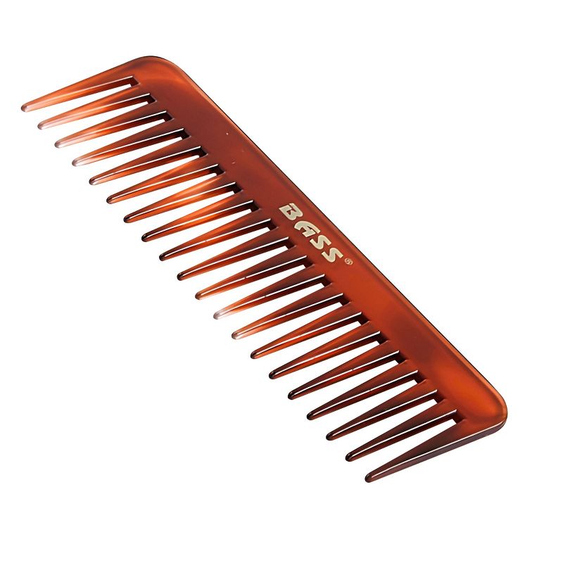 Bass Brushes Tortoise Shell Finish Grooming Comb Premium Acrylic Wide Tooth Style Wide Tooth Style, 2 of 3