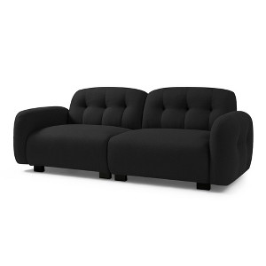NicBex 81.48 Inch Modern Sofa Couch,3-Seater Teddy Sofa with Wooden Legs for Living Room,Bedroom,Apartment,Black - 1 of 4
