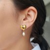Adornia Heart and Freshwater Pearl Drop Earrings - 2 of 4
