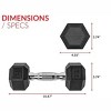 5lb 8lb 10lb 12lb 15lb Coated Rubber Hex Dumbbell, Pair of 2 - 2 of 4