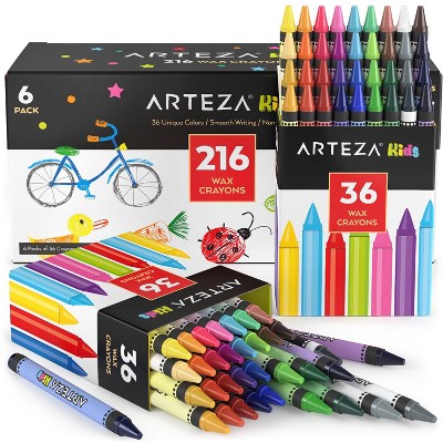Arteza Kids Wax Crayons, 36 Pieces Each - 6 Pack (ARTZ-4405)