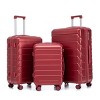 3 Piece Luggage Set,20"24"28" ABS Spinner Wheel Luggage With Combination Lock,Carry On Suitcase And Checked Luggage-Cuddlewood - 2 of 4