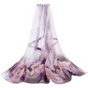 Signare USA Chiffon Lotus Purple Floral Chiffon Scarf - 2 of 4