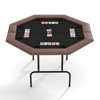 Octagon Poker Table with 8 Cup Holders, Casino Leisure Table for 8 Players, Blackjack Gaming Table with Water-Resistant Cushioned Rail - 3 of 4